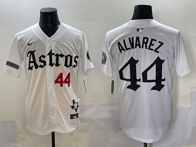 Men 2025 Houston Astros #44 Alvarez White Five generations Joint Name Nike MLB Jersey style 5->houston astros->MLB Jersey